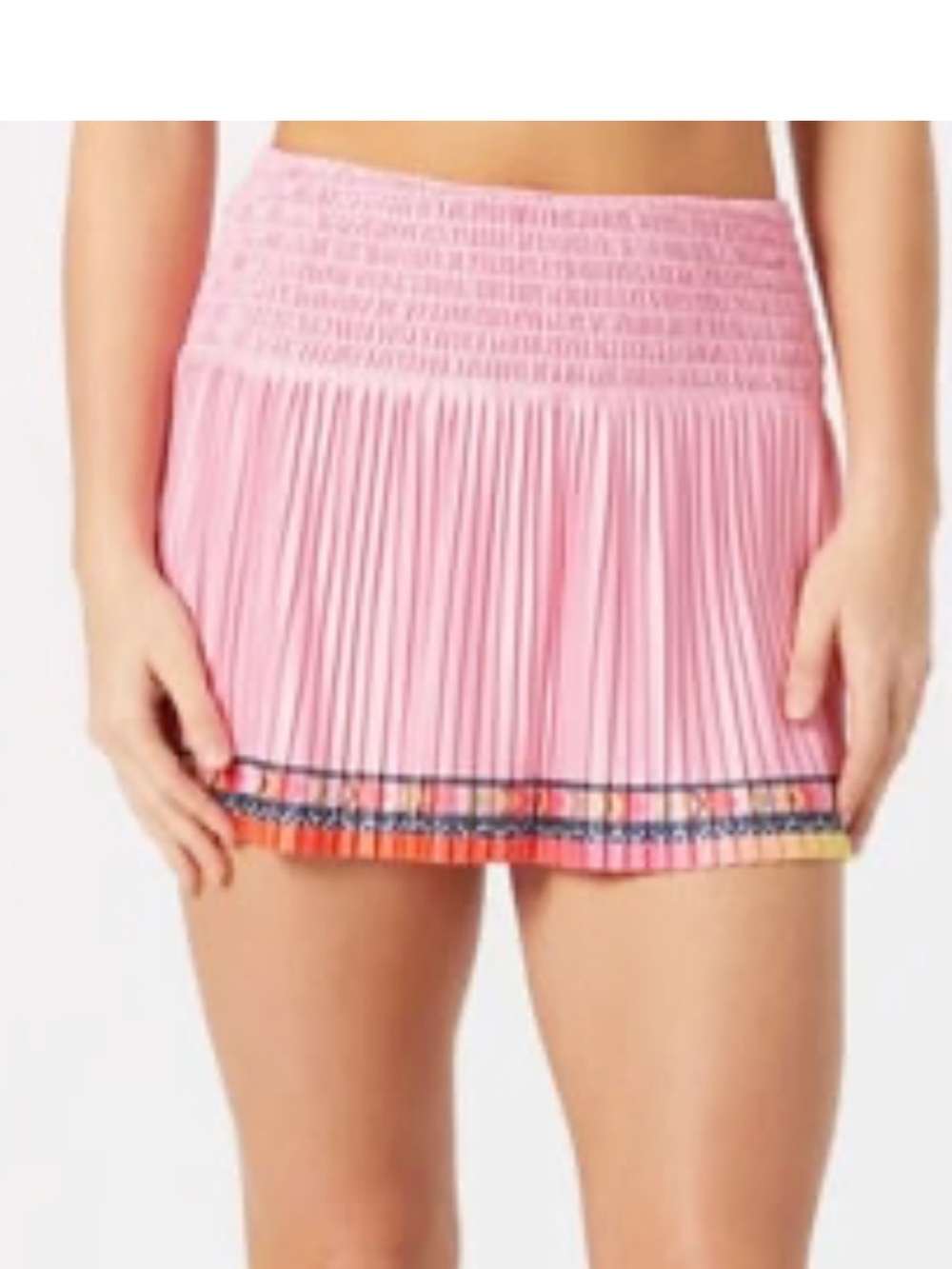 Lucky in Love Pink Pleated Tennis Skirt with Trim, XL